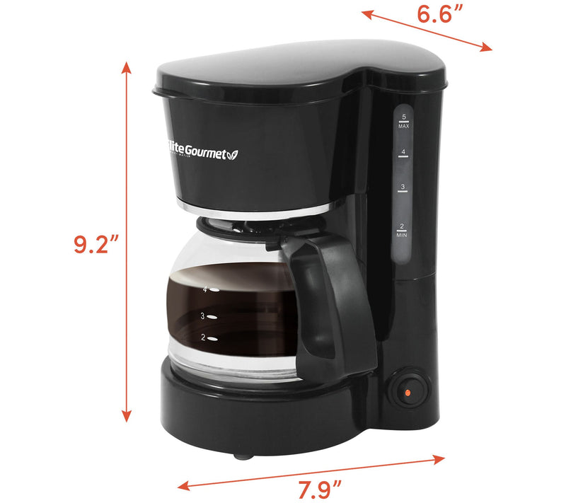 Elite Cuisine 5-Cup Coffeemaker with Pause & Serve — View 6