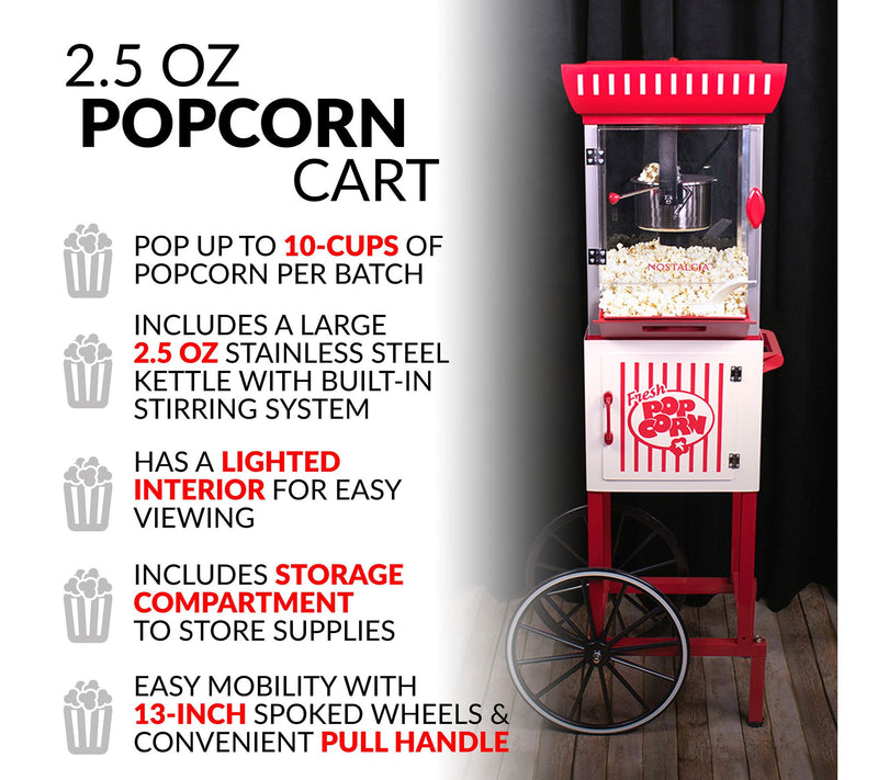 Nostalgia 48" Kettle Popcorn Cart — View 2