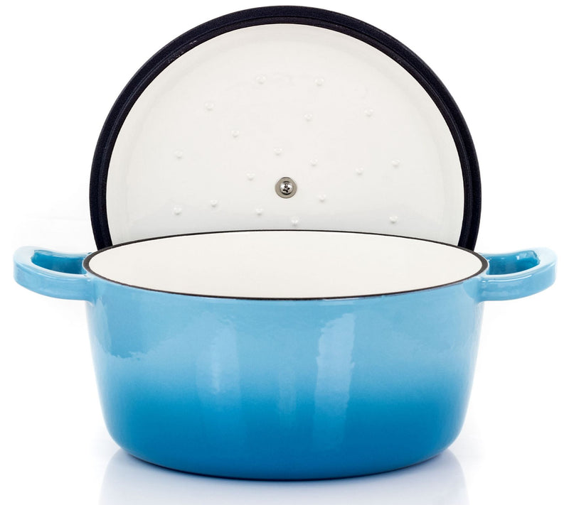 MegaChef 5-qt Round Enameled Cast Iron Casserole and Lid — View 8