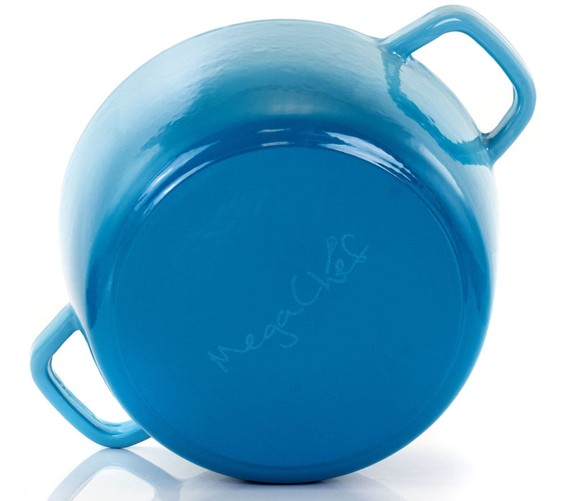 MegaChef 5-qt Round Enameled Cast Iron Casserole and Lid — View 9