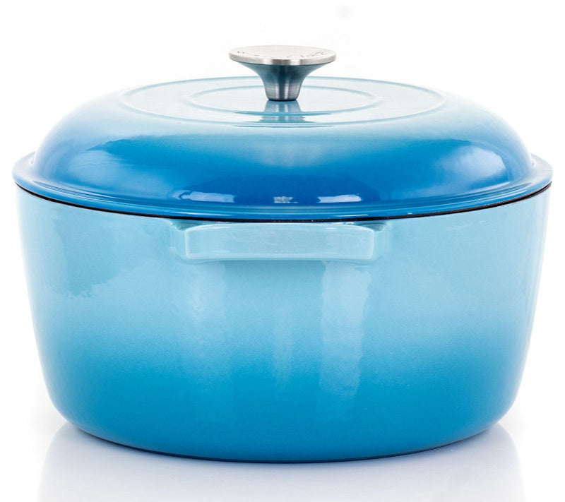 MegaChef 5-qt Round Enameled Cast Iron Casserole and Lid — View 7