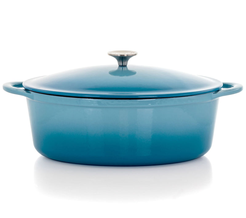 MegaChef 7-qt Oval Enameled Cast Iron Casserole — Main view