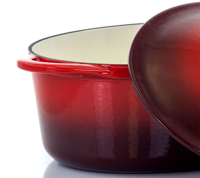 MegaChef 7-qt Oval Enameled Cast Iron Casserole — View 10