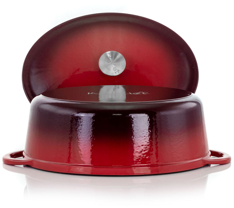 MegaChef 7-qt Oval Enameled Cast Iron Casserole — View 8