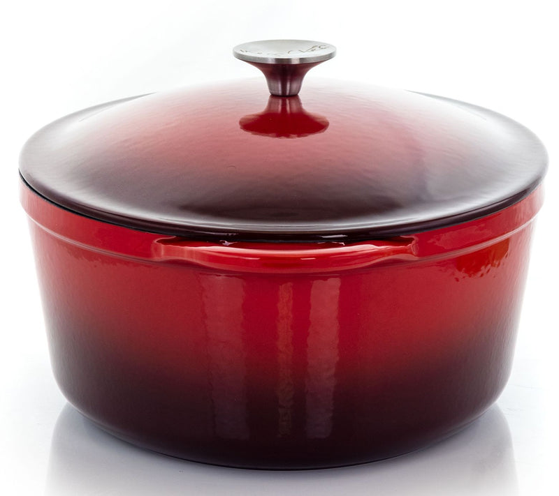 MegaChef 7-qt Oval Enameled Cast Iron Casserole — View 12