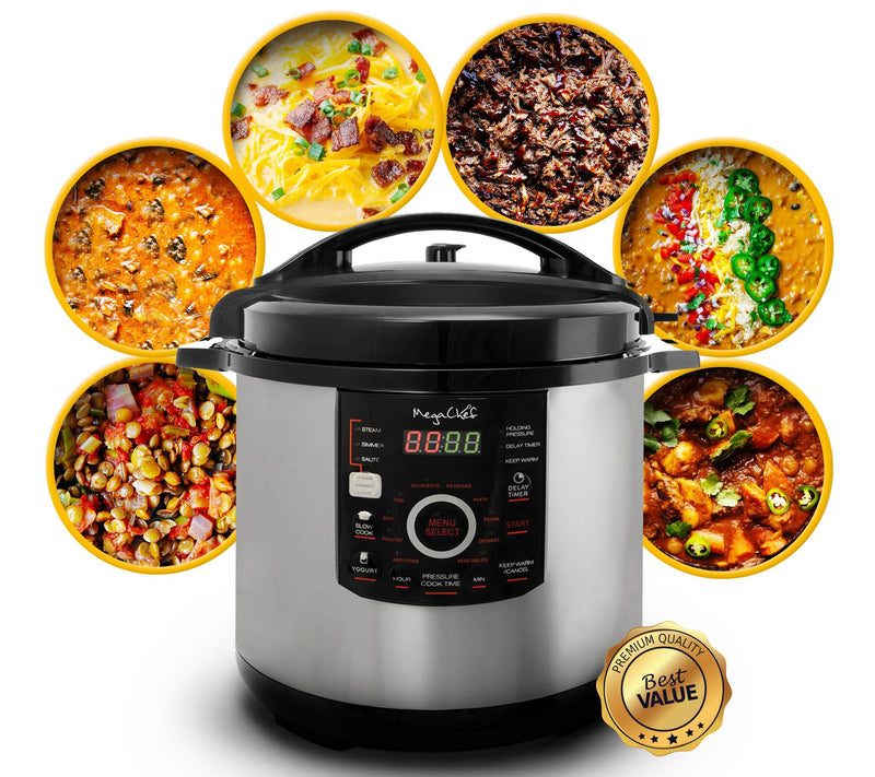 MegaChef 12-Quart Steel Digital Pressure Cooker — View 6