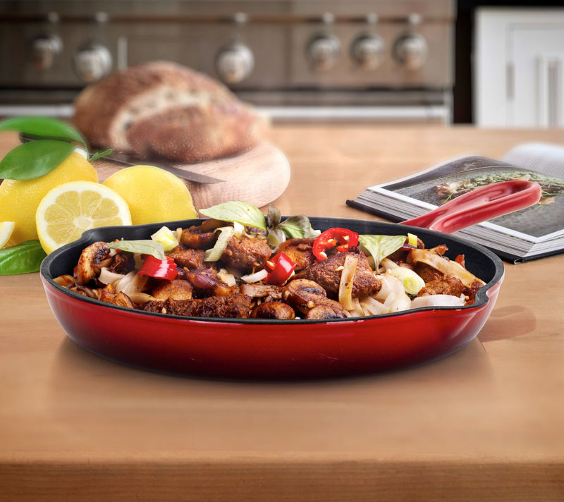 MegaChef Round 10.25" Enameled Cast-Iron Skillet — View 10