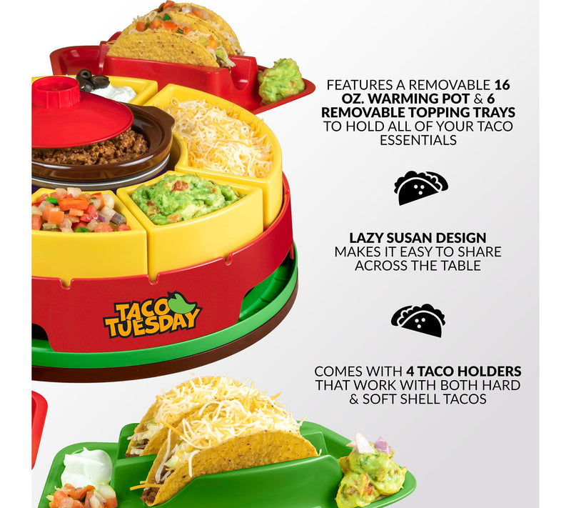 Taco Tuesday Turntable Taco Bar w/ Taco Holders — View 2