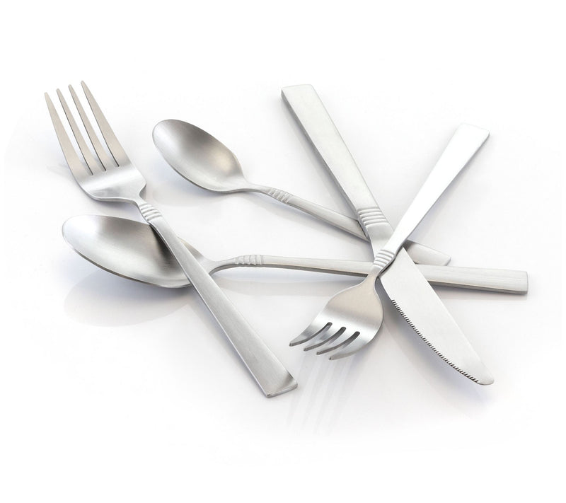 MegaChef Cravat 20-Piece Flatware Utensil Set in Matte Silver — View 2