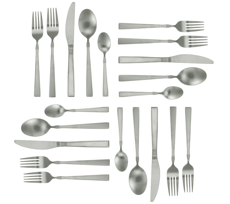 MegaChef Cravat 20-Piece Flatware Utensil Set in Matte Silver — View 4