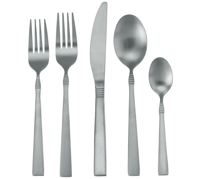 MegaChef Cravat 20-Piece Flatware Utensil Set in Matte Silver — View 6