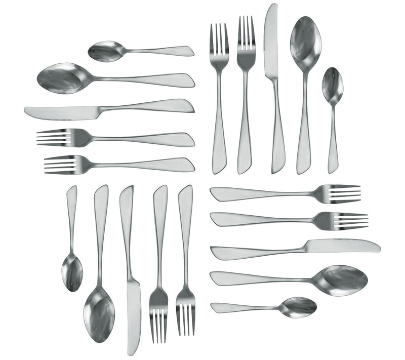 MegaChef Gibbous 20-Piece Flatware Utensil Setin Silver — View 4