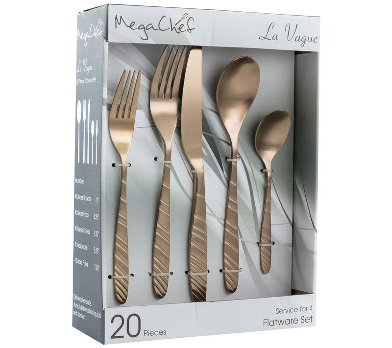 MegaChef Baily 20-Piece Flatware Utensil Set — View 9