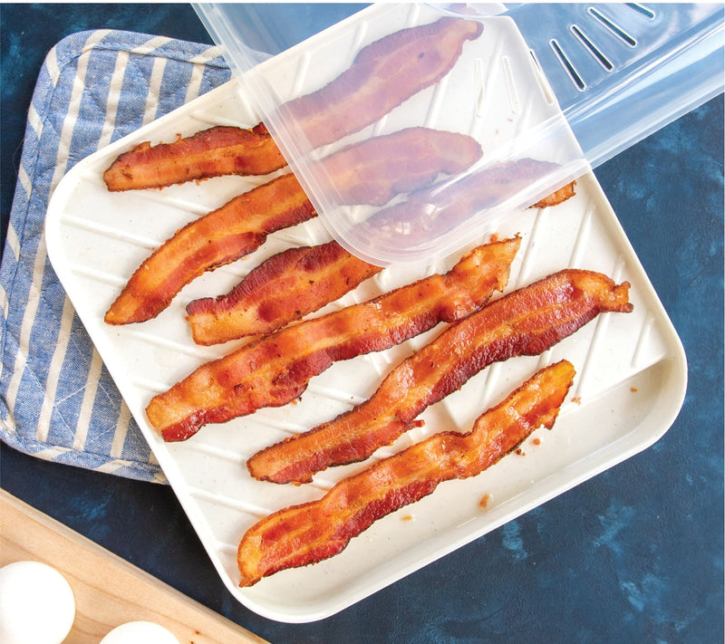 Nordic Ware Slanted Bacon Tray with Lid — View 3