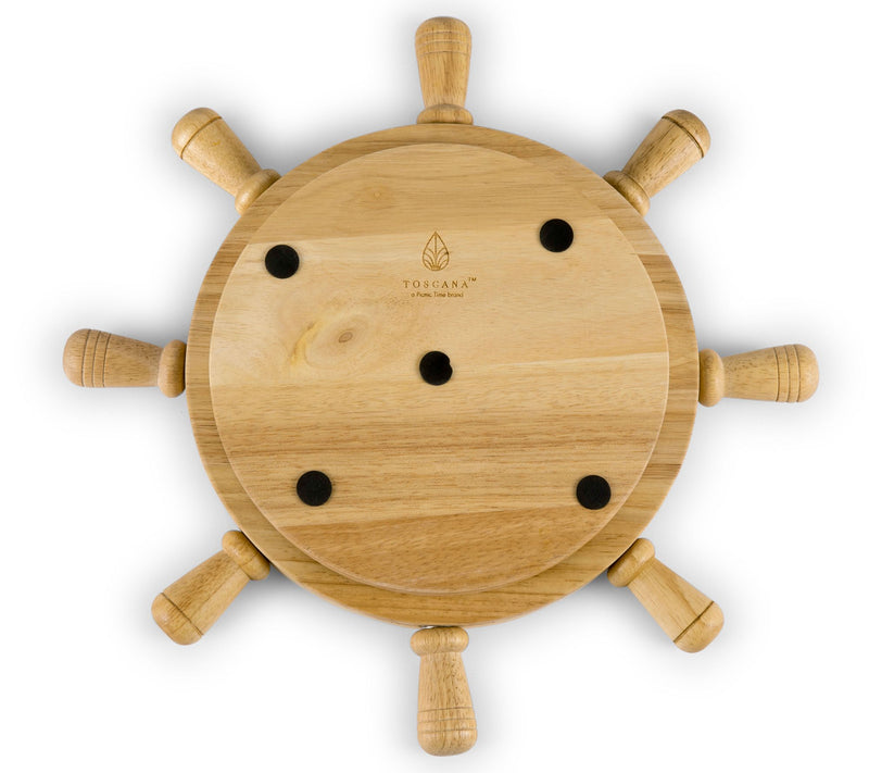 Picnic Time Ship Wheel Lazy Susan Cheese Board& Tools Set — View 6