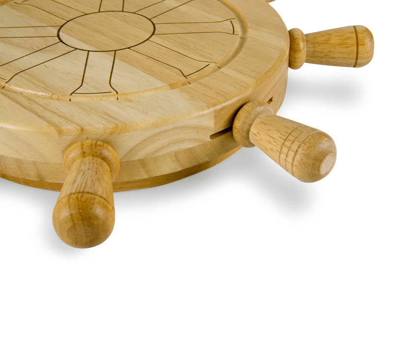 Picnic Time Ship Wheel Lazy Susan Cheese Board& Tools Set — View 7