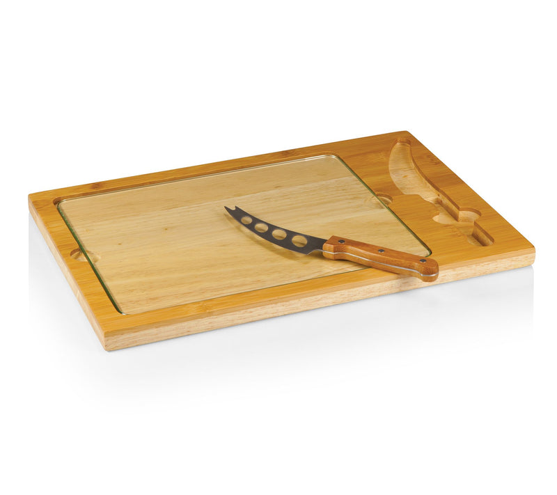 Picnic Time Icon Glass Top Cutting Board & Knife Set — View 3