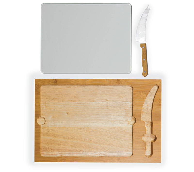 Picnic Time Icon Glass Top Cutting Board & Knife Set — View 5