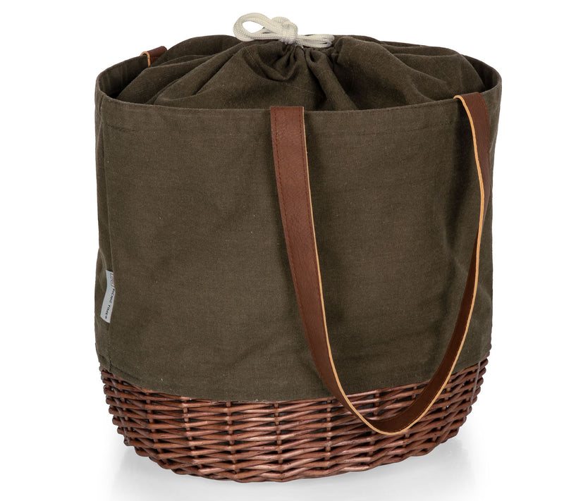 Picnic Time Coronado Canvas and Willow PicnicBasket Tote — Main view