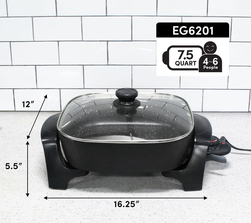 Elite Gourmet 12"x 12" Extra-Deep Electric Skillet — View 6