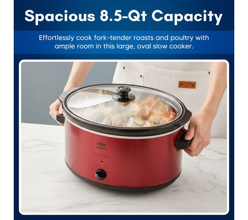 Elite Gourmet 8.5-qt Stainless Steel Slow Cooker — View 4
