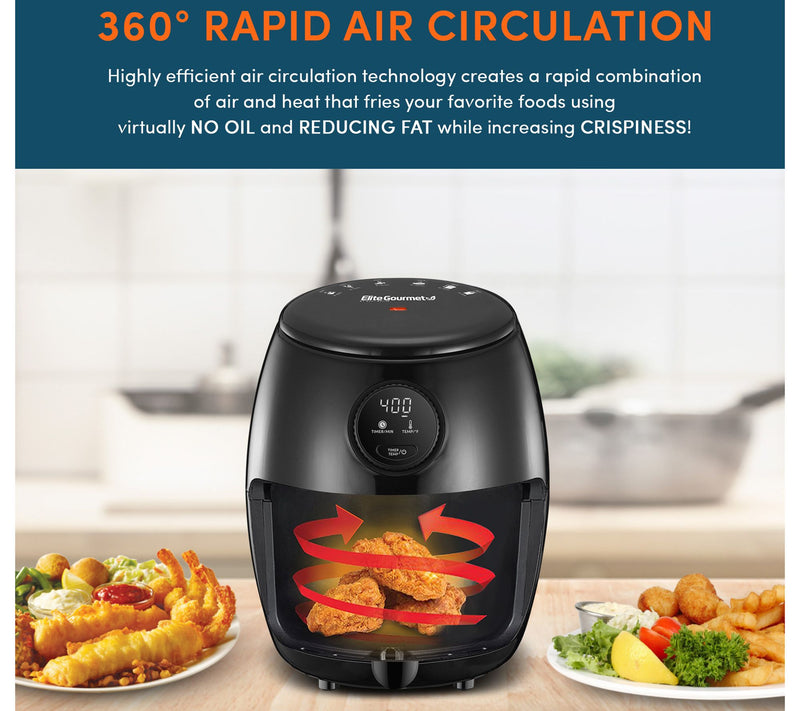Elite Gourmet 2.1-qt Compact Digital Air Fryer — View 3