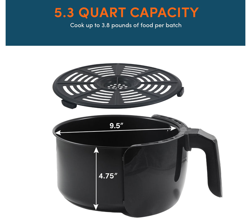 Elite Gourmet 7 Menu Functions 5.3-qt Digital Air Fryer — View 4