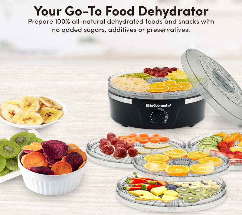Elite Gourmet Food Dehydrator with Dial and 5 Trays — View 6
