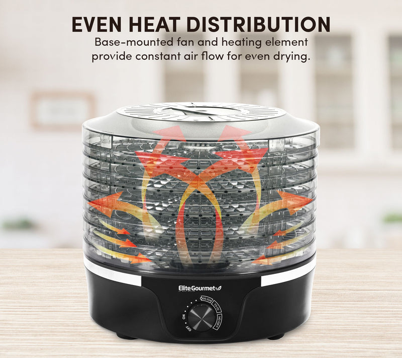 Elite Gourmet Food Dehydrator with Dial and 5 Trays — View 3