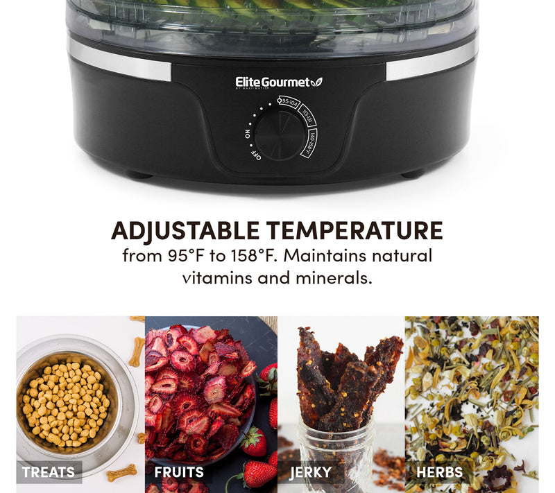 Elite Gourmet Food Dehydrator with Dial and 5 Trays — View 4