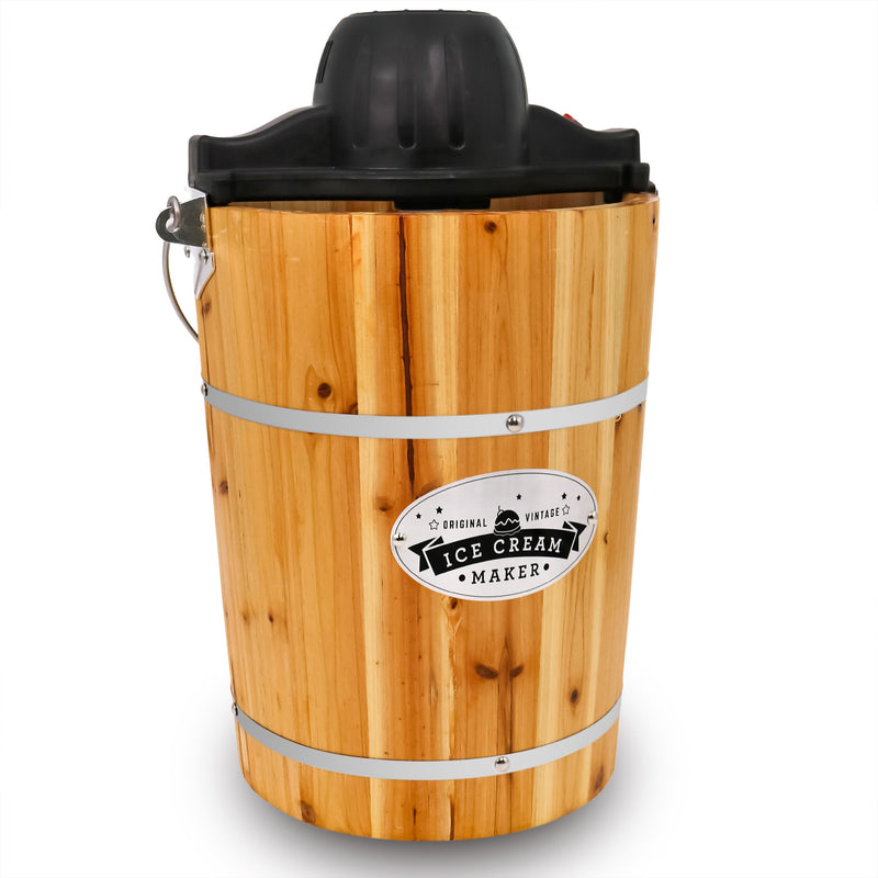 Elite Gourmet 6-Qt Old Fashioned Pine Bucket Ice Cream Maker — Main view