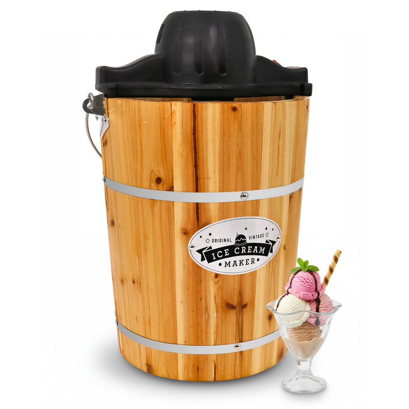 Elite Gourmet 6-Qt Old Fashioned Pine Bucket Ice Cream Maker — View 2