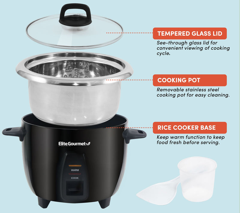 Elite Gourmet 10-cup Rice Cooker — View 4