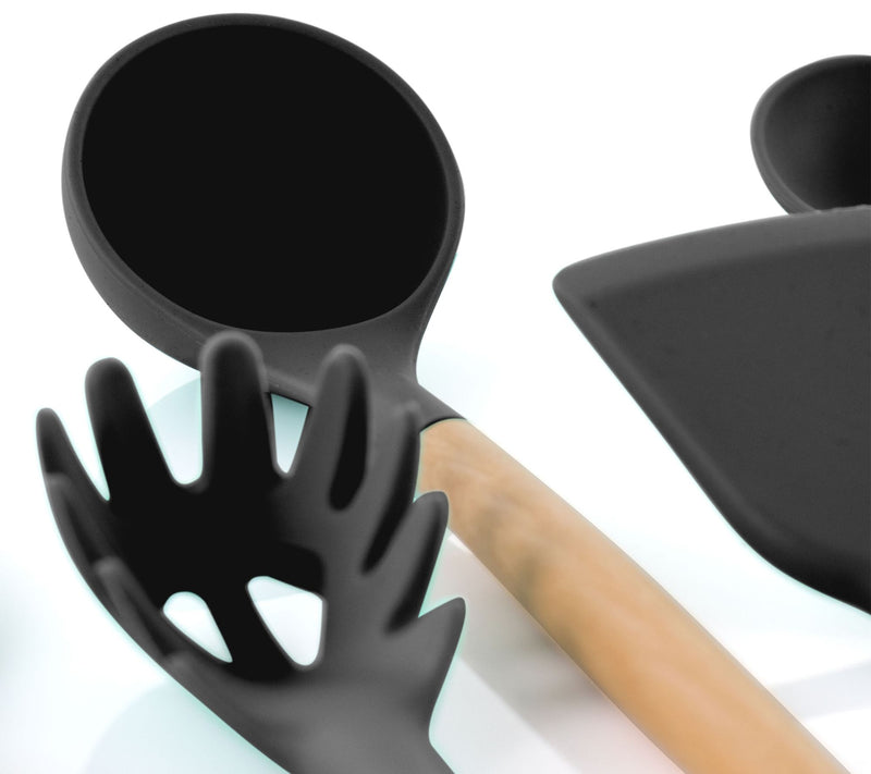 MegaChef 9 Piece Silicone and Wood Kitchen Utensil Set — View 13