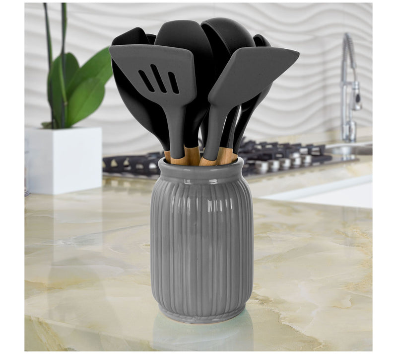 MegaChef 9 Piece Silicone and Wood Kitchen Utensil Set — View 14