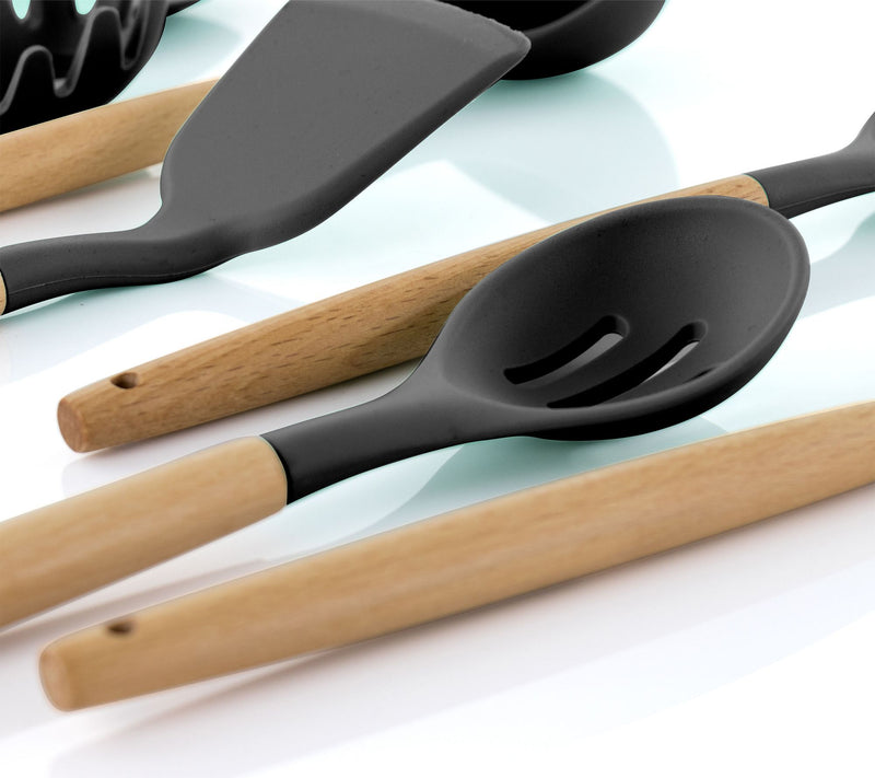 MegaChef 9 Piece Silicone and Wood Kitchen Utensil Set — View 12