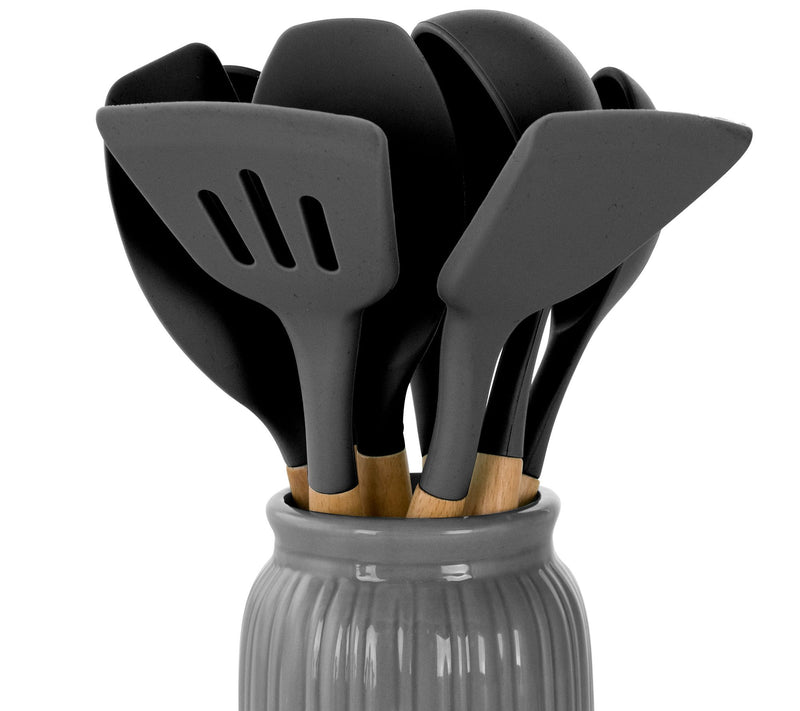 MegaChef 9 Piece Silicone and Wood Kitchen Utensil Set — View 10