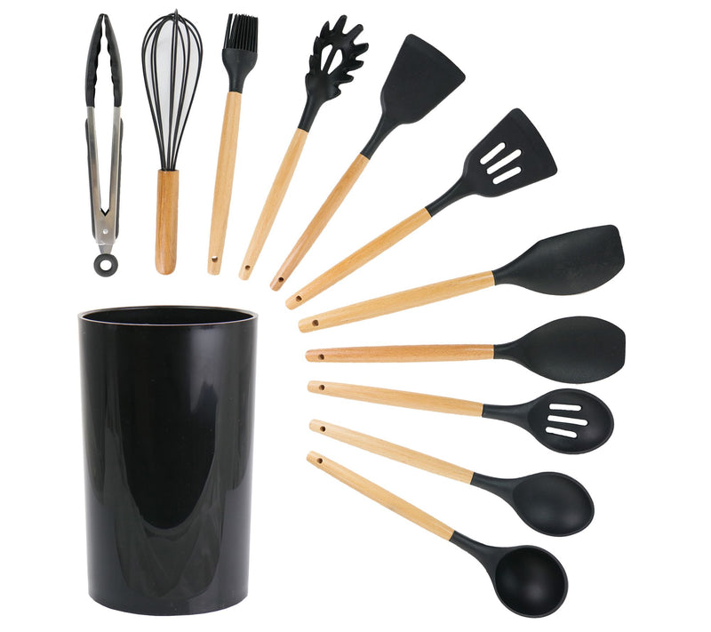 MegaChef 12 Piece Silicone & Wood Utensil Set — Main view