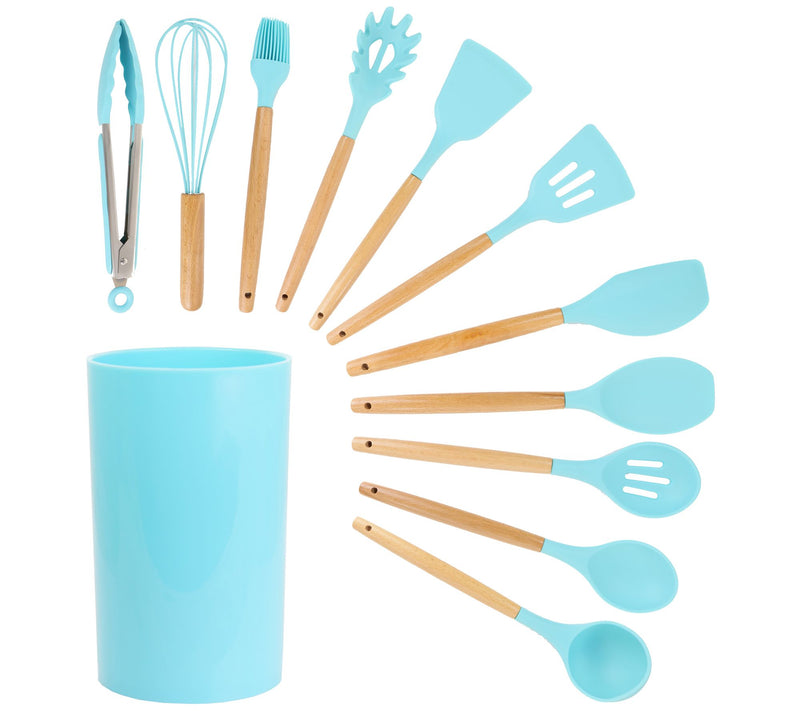 MegaChef 12 Piece Silicone & Wood Utensil Set — View 5