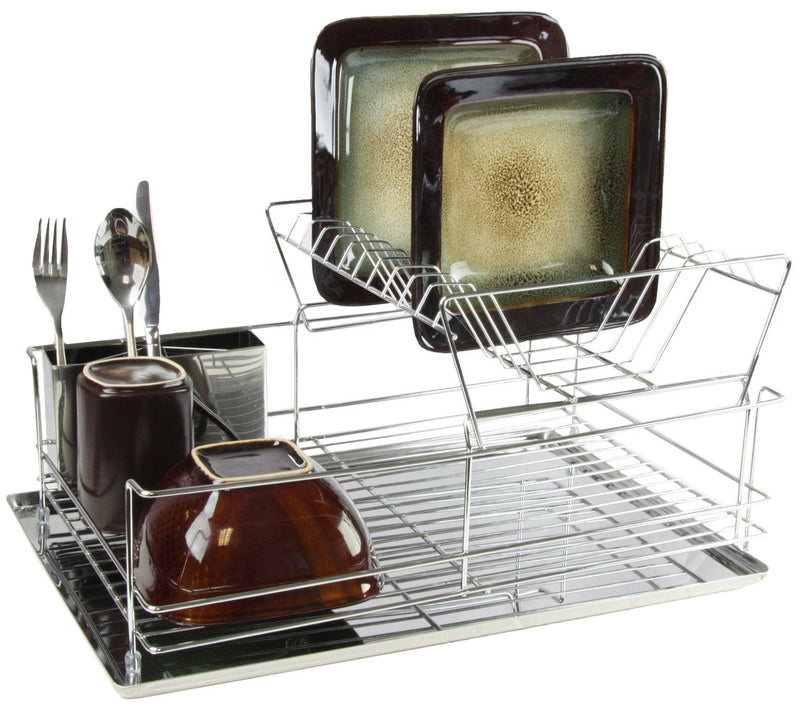 MegaChef 15.5" Stainless Iron Shelf Dish Rack — View 2