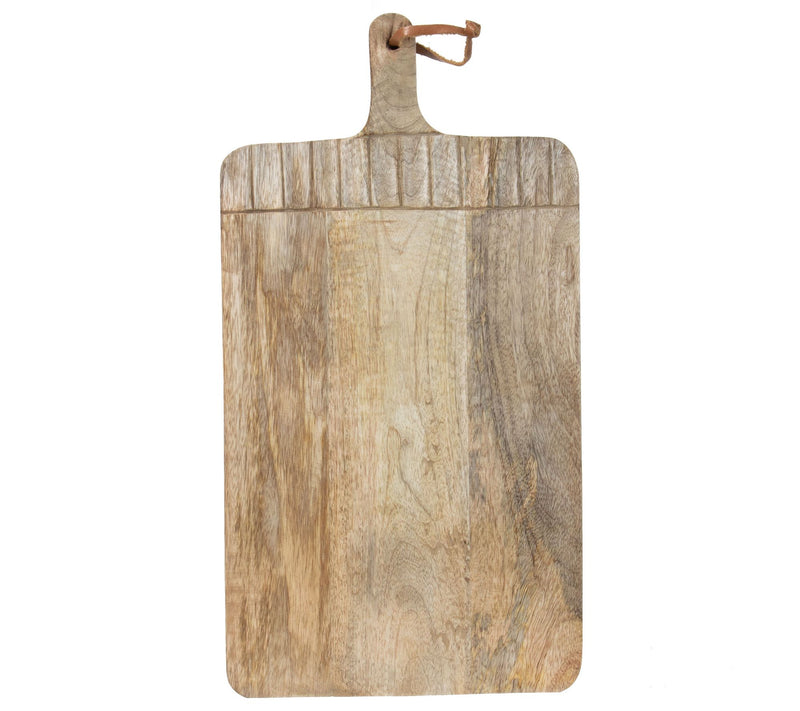 Foreside Tall Rectangle Hand Carved Wood Cutting Board — Main view