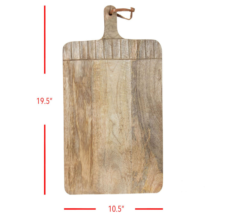 Foreside Tall Rectangle Hand Carved Wood Cutting Board — View 3