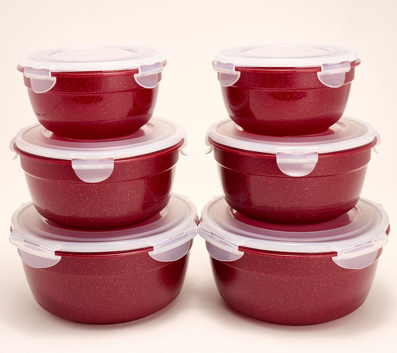 LocknLock 6-Piece Nesting Bowl Storage Set with Color Body — View 4