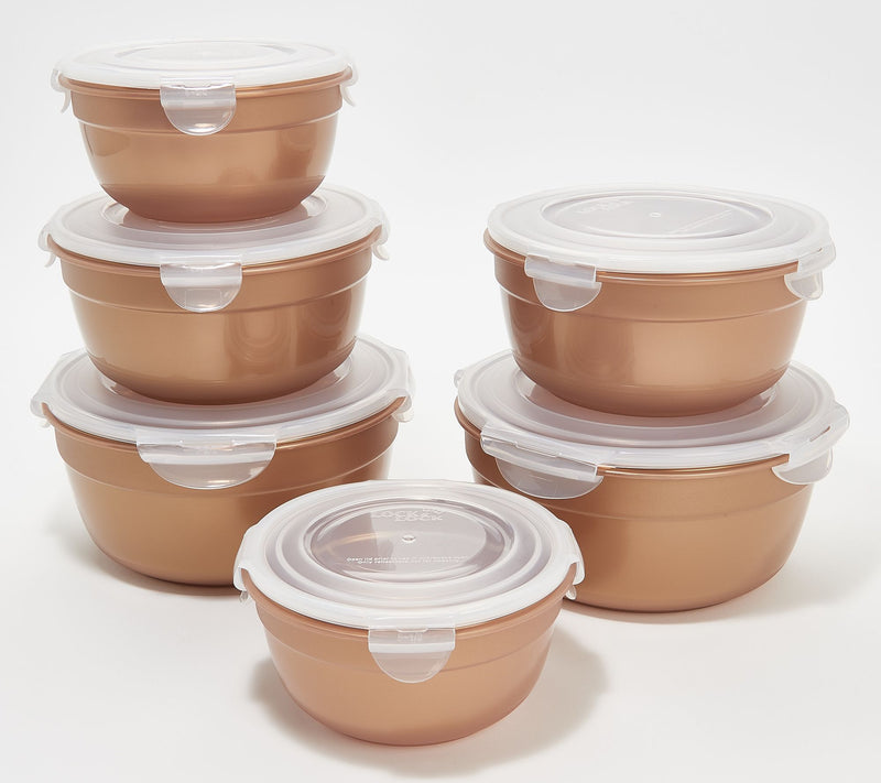 LocknLock 6-Piece Nesting Bowl Storage Set with Color Body — View 9