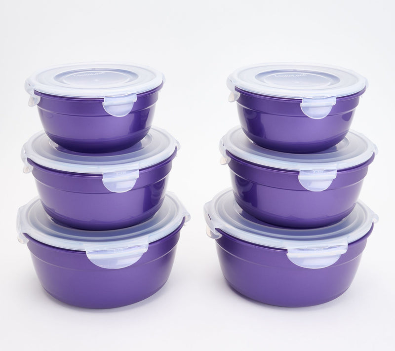LocknLock 6-Piece Nesting Bowl Storage Set with Color Body — View 58