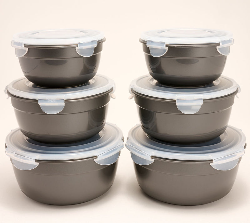 LocknLock 6-Piece Nesting Bowl Storage Set with Color Body — View 25