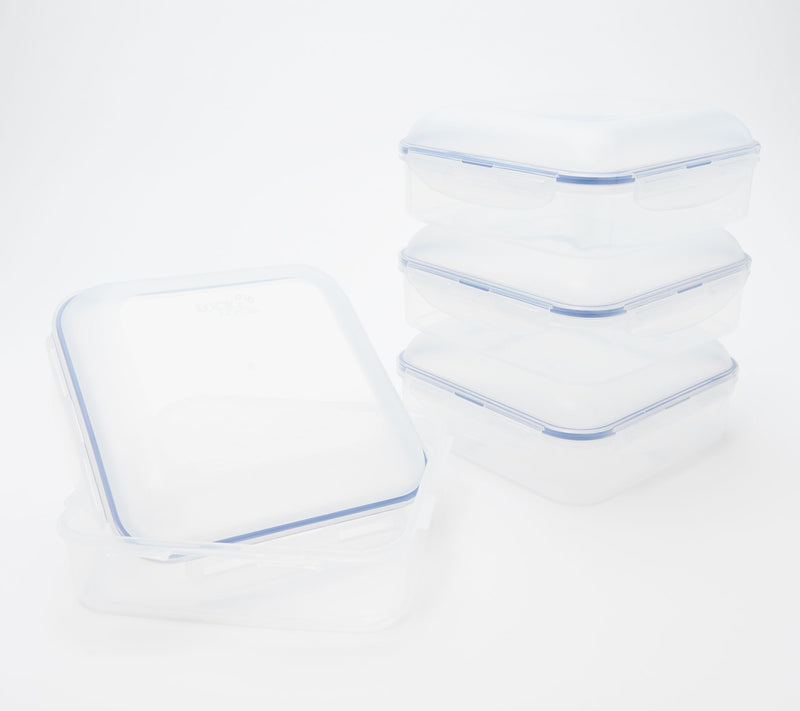 LocknLock Set of 4 Square Storage Containers with Dome Lids — View 11