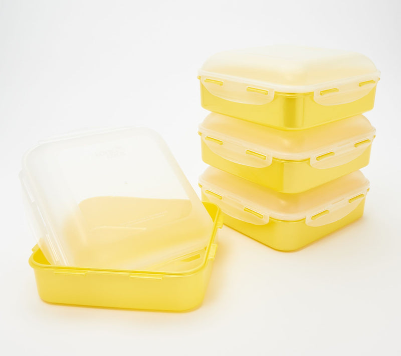 LocknLock Set of 4 Square Storage Containers with Dome Lids — View 9