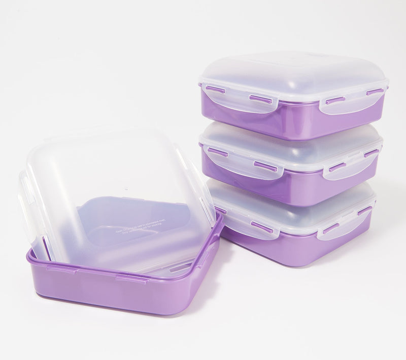 LocknLock Set of 4 Square Storage Containers with Dome Lids — View 85