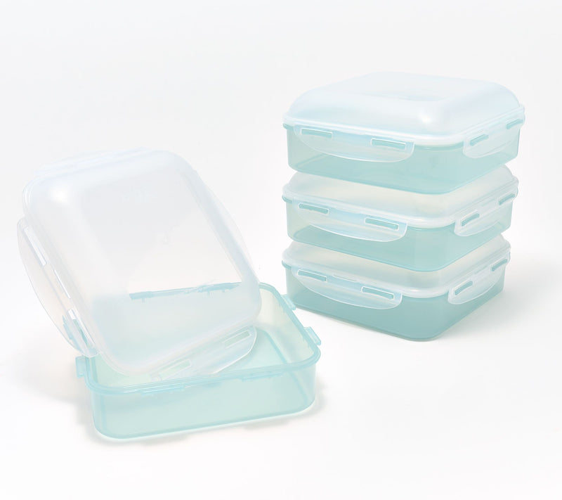 LocknLock Set of 4 Square Storage Containers with Dome Lids — View 27